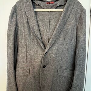 100% Cashmere Gray Men's Blazer w/detachable hoodie by Ari SoHo